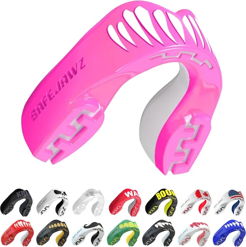 Vista 8 de SAFEJAWZ American Flag Mouth Guard, Youth Dual Layer Mouthguard with Case Bandera estadounidense