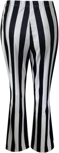 Vista 5 de Maryia Pantalones acampanados de cintura alta con estampado de rayas, talla grande, casual, pierna ancha, a la moda, pantalones de palazzo