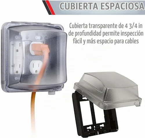 Vista 3 de TayMac MM2410C cubierta de montaje vertical de doble banda resistente a la intemperie, 55 en 1, 2 3/4 pulgadas de profundidad, acabado transparente