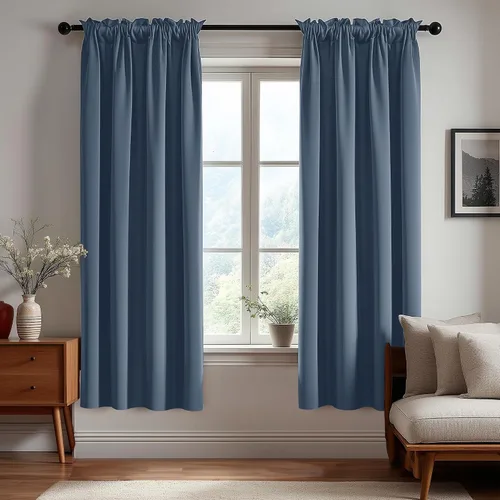 Vista 173 de Deconovo Cortinas opacas, aislamiento térmico, dobladillo para barra, reducción de ruido, certificado Oeko-TEX, cortinas de oscurecimiento