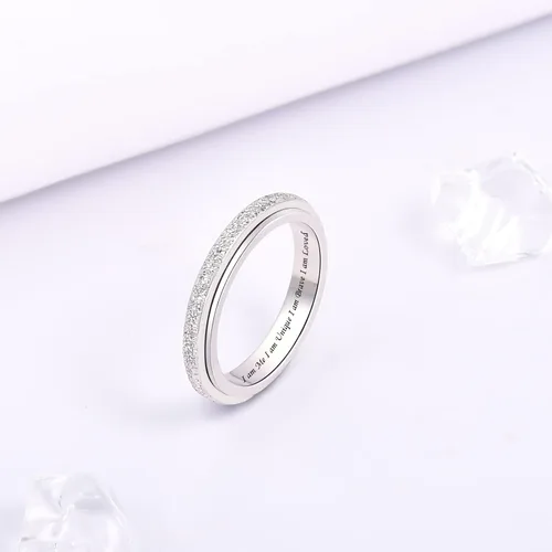 Vista 8 de Sterling Silver Spinner Fidget Ring Anti Anxiety Worry Relieving Boredom ADHD Autism Band Ring for Women Men