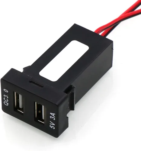 Vista 6 de QC3.0+5V 3A Dual USB Power Socket, Cargador de Coche de Carga Rápida Adaptador USB para Teléfono Inteligente PDA Android GPS Uso para Toyota