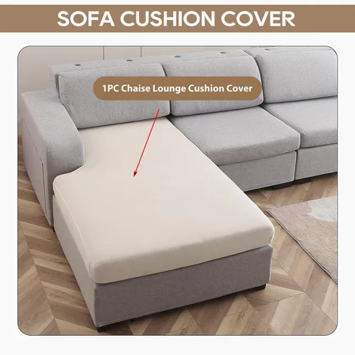 Vista 6 de NeColorLife Funda de cojín de terciopelo para sofá seccional con diván gruesa (1 funda de diván XL, crema)