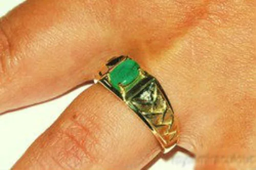 Vista 3 de RYLOS - Anillos para hombre de oro amarillo de 14 quilates - Anillo de diamante y ónix de 0.276 x 0.197in de color piedra preciosa anillos