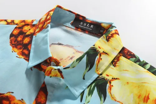 Vista 3 de SSLR Camisas hawaianas de manga corta con botones para hombre