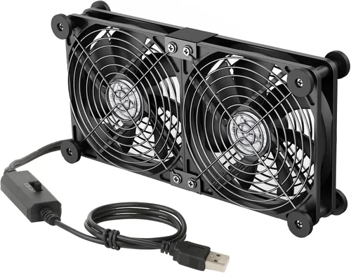 Vista 10 de ELUTENG Ventilador de computadora USB de 1.575 pulgadas de doble fila 2 en 1 ventiladores de PC USB con 3 velocidades ajustables 6500RPM Electrónica