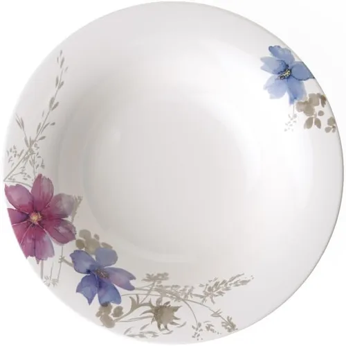 Vista 14 de Villeroy & Boch Mariefleur Gris Basic Breakfast - Plato redondo de porcelana premium con una decoración de flores juguetona, apto para lavavajillas