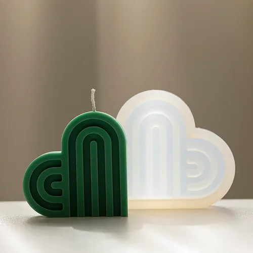 Vista 7 de Paquete de 2 moldes de fundición de joyería de resina para puerta de arco y vela de línea de corazón, molde de silicona 3D para suministros