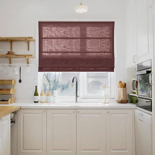 Vista 19 de TWOPAGES Liz - Persianas romanas sin taladro, sin cordón, con textura de lino para ventanas, persianas romanas personalizadas que oscurecen