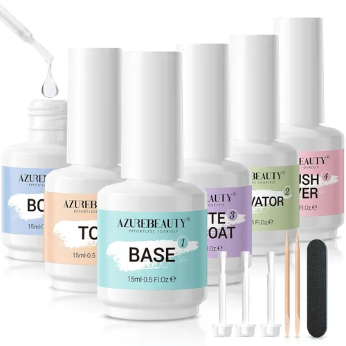 Vista 10 de AZUREBEAUTY Kit de uñas en polvo de inmersión, gelatina translúcida blanca lechosa, rosa desnudo, neutro, claro, 8 colores, juego de polvo