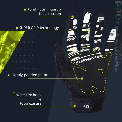 Vista 4 de Seibertron - Guantes unisex para bicicleta BMX MX ATV MTB, guantes para bicicleta de montaña, ciclismo, todoterreno/Dirt Bike, guantes de carretera