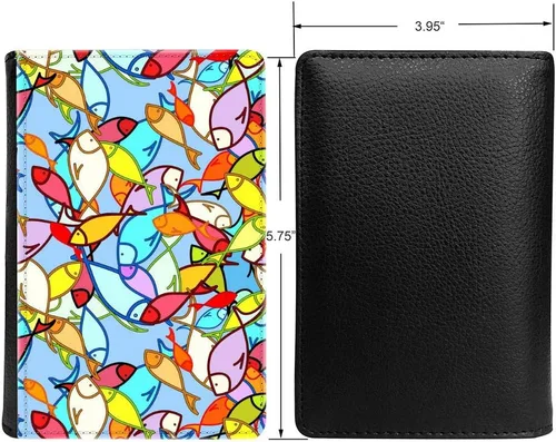 Vista 2 de PU Leather Passport Holder Travel Wallet RFID Blocking Card Case Cover With Unique