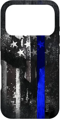 Vista 30 de Trump Police USA Flag Skull Thin Blue Line Support Case for iPhone 17