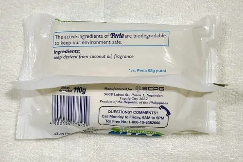 Vista 2 de Perla Jabón de lavandería blanco original 3.88 oz extra grande producto filipino
