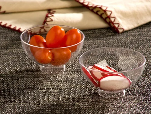 Vista 3 de zappy 50 mini tazones de plástico transparente para fiestas, cuencos pequeños desechables para postre, platos para dulces, cuencos para aperitivos