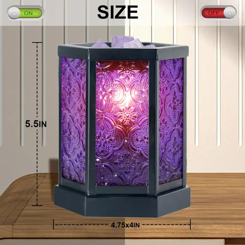 Vista 6 de CVHOMEDECO. Calentador eléctrico marroquí de cera derretida, calentador de velas decorativo para velas perfumadas, cera derretida y tartas