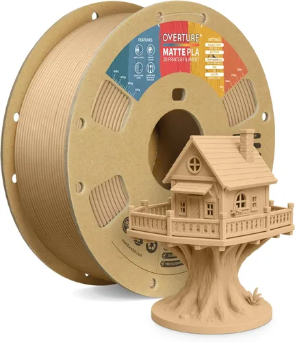 Vista 53 de OVERTURE Matte PLA Filament 1.75mm 1kg for FDM 3D Printer (Baby Pink)