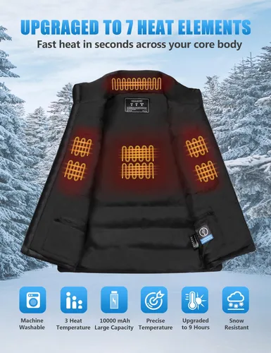Vista 2 de Updated Lightweight Heated Vest for Men - Rechargeable Heating Vest with Large Capacity Battery Pack