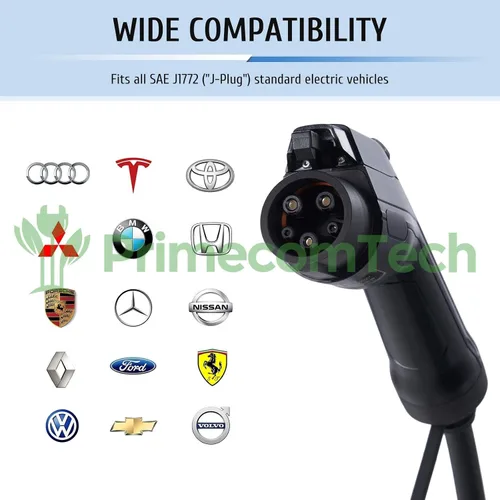 Vista 7 de Primecom.Tech - Cargador de vehículo eléctrico de nivel 2 (EV) Amperaje ajustable