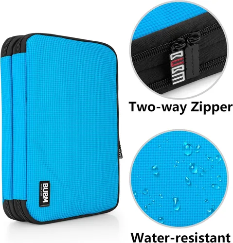 Vista 5 de Organizador de equipaje con doble capa para viajes BUBM, para llevar dispositivos y accesorios electrónicos., Azul, 2 capas M Bolsa de viaje