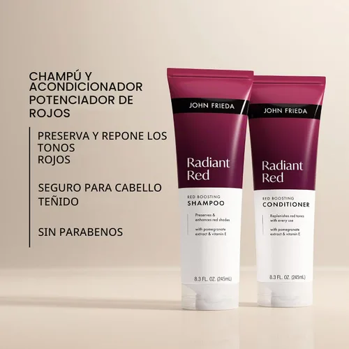 Vista 4 de John Frieda Radiant Red Boosting Champú y Acondicionador, paquete de 2