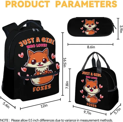Vista 4 de Fox Mochila de regreso a clases para niños y niñas, mochilas azules de 16 pulgadas para niños, mochila de dibujos animados para primaria, 2-3