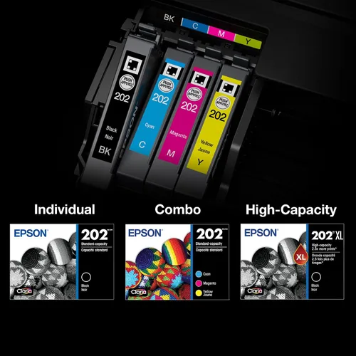 Vista 5 de Epson 202 Claria Ink Cartucho negro de capacidad estándar (T202120-S) funciona con Workforce WF-2860, Expression XP-5100
