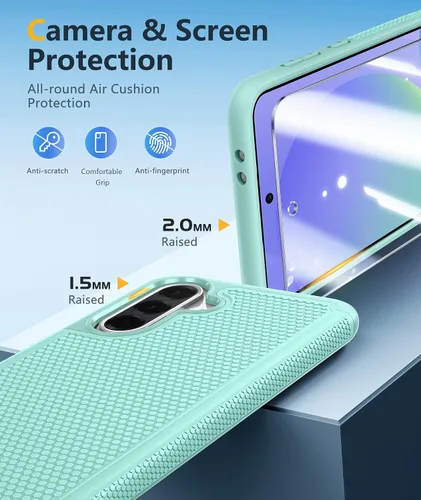 Vista 609 de FNTCASE Funda para iPhone 17 Pro: Fundas delgadas translúcidas de color azul claro compatibles con MagSafe, protección completa de la cámara