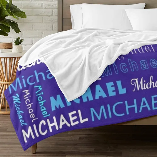 Vista 3 de Manta personalizada con nombre para niños, mantas personalizadas con nombre y texto para adultos, niños, niñas, niños, recién nacidos, regalo