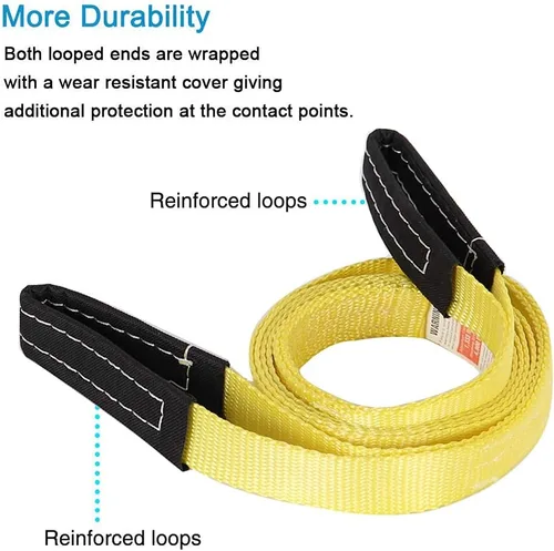 Vista 6 de XSTRAP - Polipasto de cuerda reflectante de 50 pies de resistencia a la rotura de 2,000 libras + 2 correas de malla de elevación de 1 x 8 pies