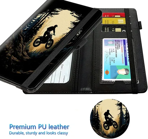 Vista 139 de Funda para chequera para hombres y mujeres, cartera de cuero RFID con ranuras para tarjetas de crédito, soporte de cheques duplicados personales