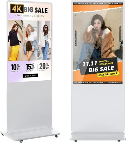 Vista 15 de Pantalla LCD IPS de 32 pulgadas para señalización digital interior, quioscos digitales de pie interactivos con WiFi, entrada HDMI/USB, reproductor