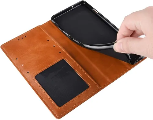 Vista 6 de Funda compatible con Nokia 1 Plus Funda de piel sintética con función atril con ranura para tarjetas, cierre magnético, color negro
