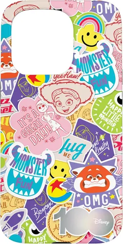 Vista 14 de Funda para iPhone 16 Disney 100 Pixar Happy Faces and Happy Stickers D100