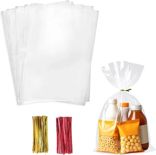 Vista 19 de Morepack Bolsas para barra de pretzel, 2 x 10 pulgadas, 200 bolsas individuales de pretzel con lazos