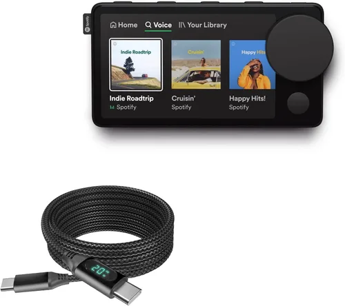Vista 10 de BoxWave Cable compatible con Spotify Car Thing, cable AllCharge 3 en 1 para Spotify Car Thing, color negro azabache