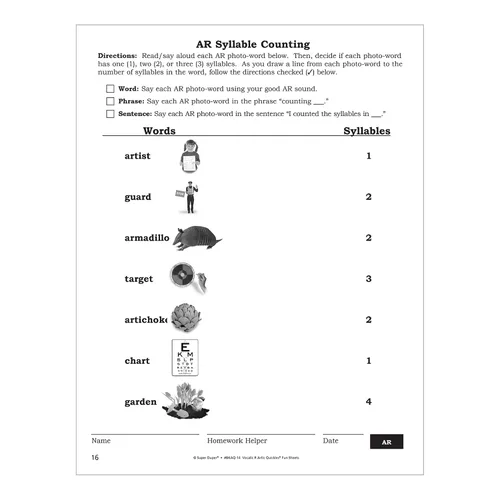 Vista 6 de Super Duper Publications Artic Quickies Reproducible Workbook for Vocalic R Speech Therapy - Articulation Worksheets Educational Learning