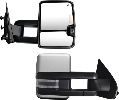 Vista 9 de Espejos de remolque compatibles con Chevy Silverado GMC Sierra 1500 2500 HD 3500 HD de 2014 2015 2016 2017 2018, con señales de giro ajustadas