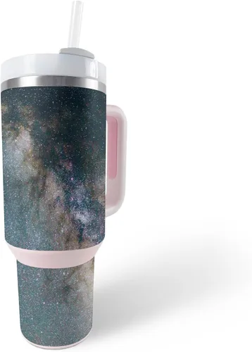 Vista 20 de MightySkins Skin - Vaso de vinilo compatible con Stanley The Quencher H2.0 FlowState de 40 onzas, diseño de mármol de albaricoque, protectora