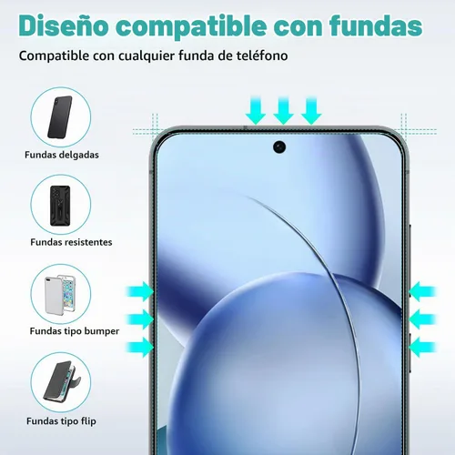 Vista 6 de SURFCUZ [Paquete de 4] Protector de pantalla para Galaxy S24 Plus/S25 Plus [Cristal templado] [Cristal de Japón con dureza 9H] Protector de pantalla