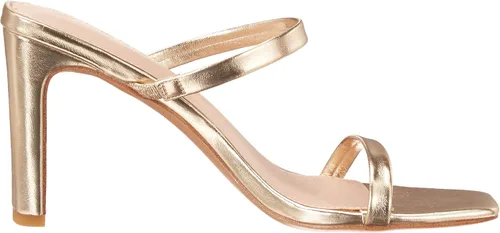 Vista 7 de The Drop - Sandalias de tacón alto Avery con dos correas y punta cuadrada para mujer