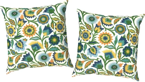 Vista 42 de Juego de 2 fundas cuadradas de 16 x 16 pulgadas para cojín de exteriores, fundas decorativas modernas para cojín de respaldo para muebles de patio