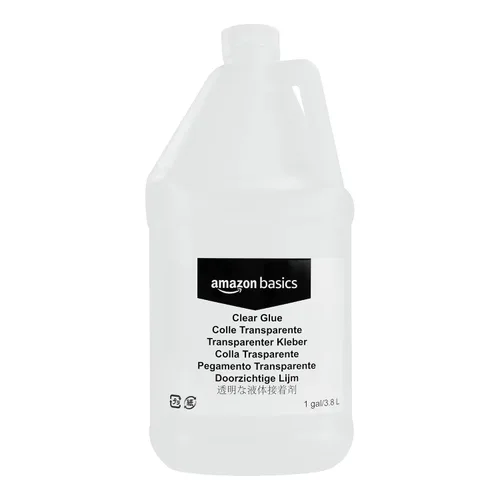 Vista 2 de Amazon Basics Pegamento líquido transparente lavable multiusos para la escuela, ideal para hacer slime, 128 onzas líquidas