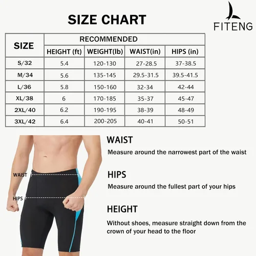 Vista 6 de Fiteng Bañadores de natación para hombre - Trajes de baño de resistencia para entrenamiento deportivo de competición de competición Tallas 32-42