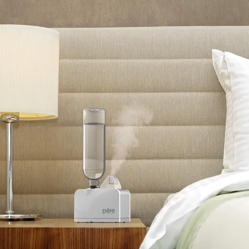 Vista 4 de Pure Enrichment MistAire Travel - Humidificador ultrasónico de botella de agua de niebla fría con apagado automático, luz ambiental, pierna plegable