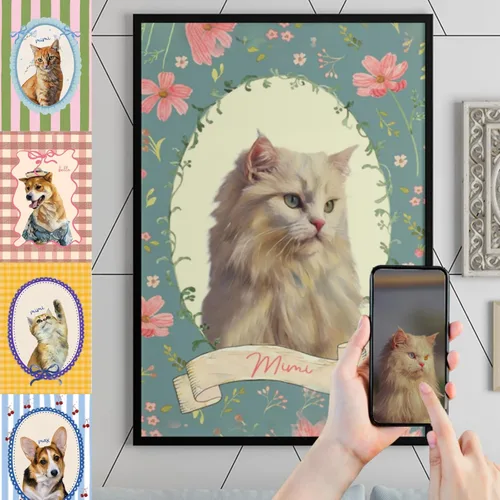 Vista 9 de Giantbighands Póster Personalizado de Perro en Lienzo Decorativo con Foto - Regalos Personalizados Para Amantes de Mascotas, Lienzo Conmemorativo