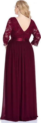 Vista 2 de Ever-Pretty Vestido de fiesta de maternidad de gasa con mangas para mujer, talla grande, 20797