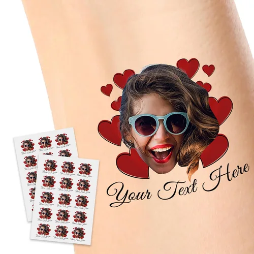 Vista 18 de Tatuajes temporales personalizados, tatuajes de flores de nacimiento personalizados para cumpleaños, boda, despedida de soltera, 1 juego de 15