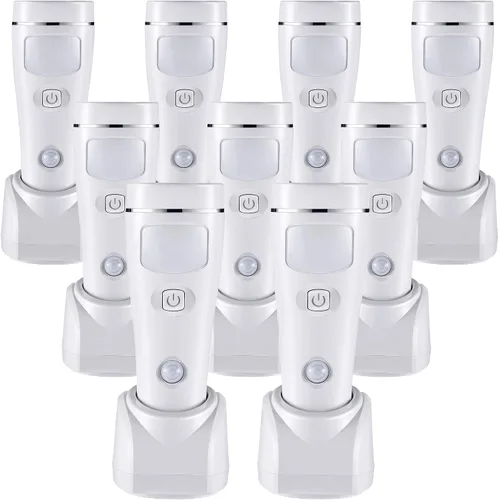 Vista 13 de Enhon - Paquete de 2 luces LED de emergencia 4 en 1 para fallos de energía en el hogar, color blanco Rechargeable plug-in flashlight, motion