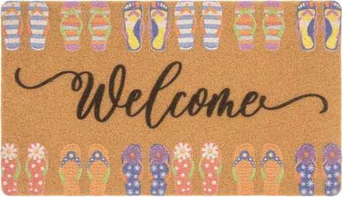 Vista 13 de XuoAz Felpudo decorativo de Pascua para puerta de entrada al aire libre, conejito de Pascua, antideslizante, fibra de coco para la decoración